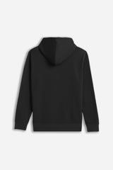 FELPA FULL ZIP CON CAPPUCCIO BASIC NERO