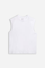 T-SHIRT SMANICATA IN JERSEY BIANCO