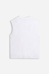 T-SHIRT SMANICATA IN JERSEY BIANCO