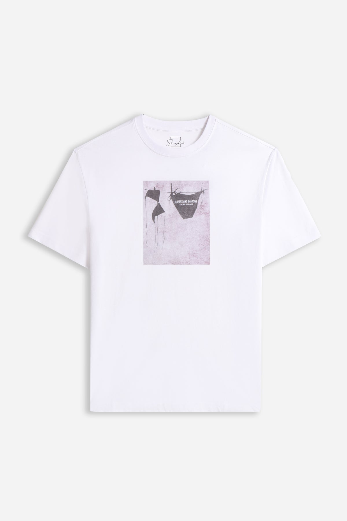 T-SHIRT GIROCOLLO CON STAMPA BORDEAUX