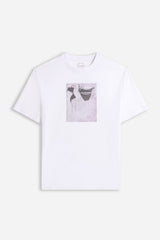T-SHIRT GIROCOLLO CON STAMPA BORDEAUX