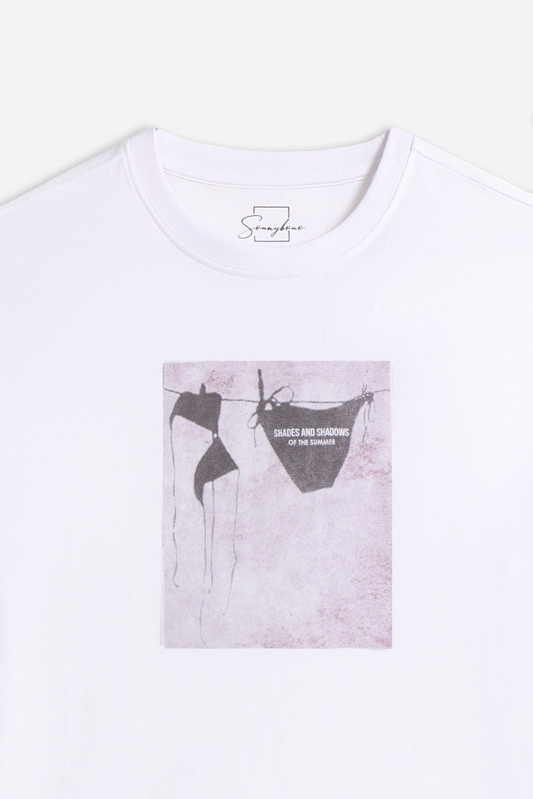 T-SHIRT GIROCOLLO CON STAMPA BORDEAUX