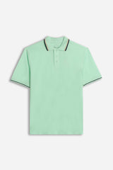 POLO IN PIQUET BASIC VERDE ACQUA