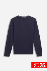 MAGLIA GIROCOLLO BASIC DENIM