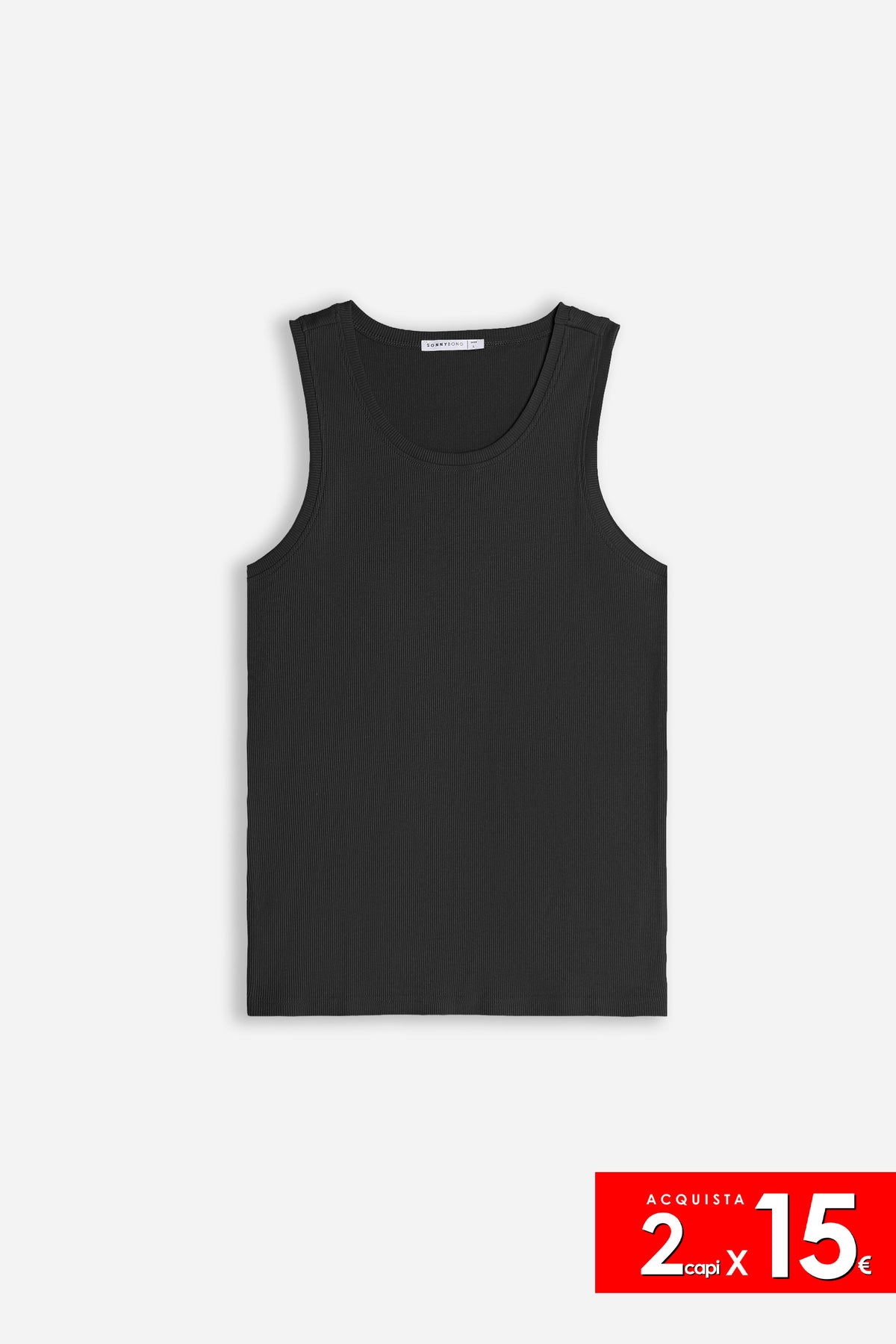T-SHIRT SMANICATA A COSTINE NERO