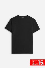 T-SHIRT GIROCOLLO SLUB NERO