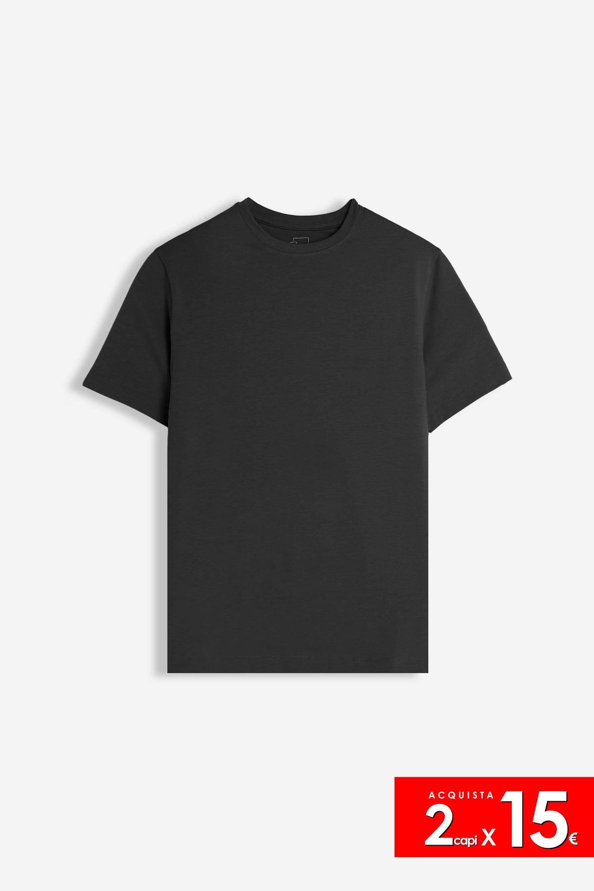 T-SHIRT GIROCOLLO BASIC STRETCH NERO
