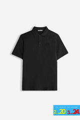 POLO PIQUET BASIC TINTA UNITA NERO