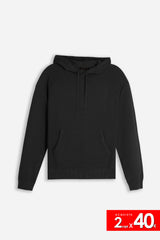MAGLIA MODELLO FELPA CON CAPPUCCIO E MARSUPIO NERO