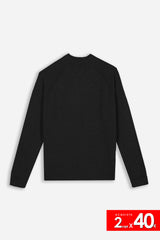 MAGLIA MEZZO COLLO A COSTINE NERO