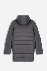 GIACCONE IMBOTTITO DOPPIO TESSUTO GRIGIO SCURO