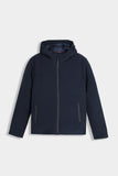 GIUBBOTTO IN SOFTSHELL IMBOTTITO CON CAPPUCCIO BLEU
