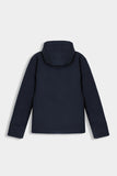 GIUBBOTTO IN SOFTSHELL IMBOTTITO CON CAPPUCCIO BLEU