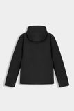 GIUBBOTTO IN SOFTSHELL IMBOTTITO CON CAPPUCCIO NERO