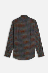 CAMICIA STRETCH A FANTASIA VERDE MILITARE