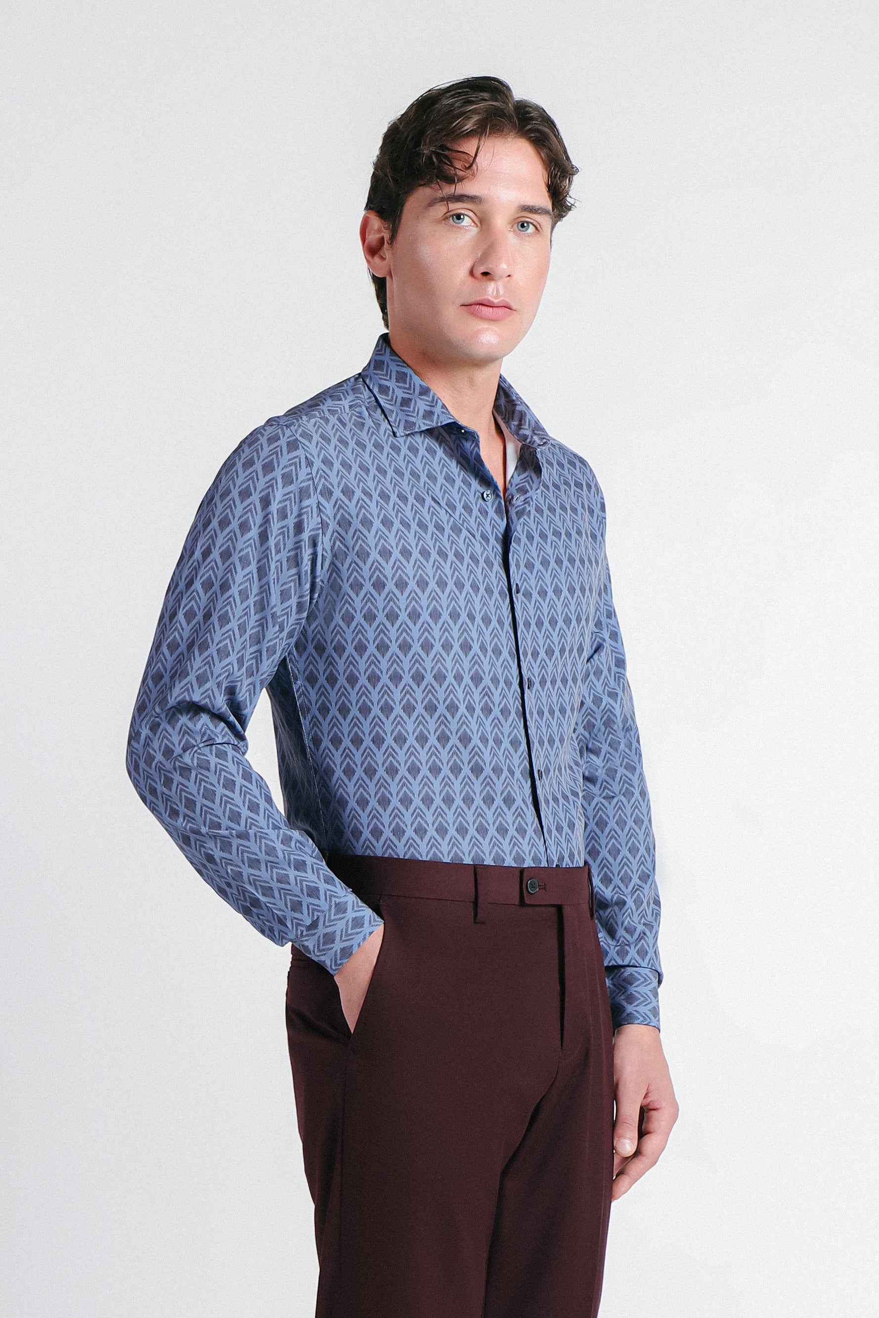 CAMICIA STRETCH STAMPATA F AVION