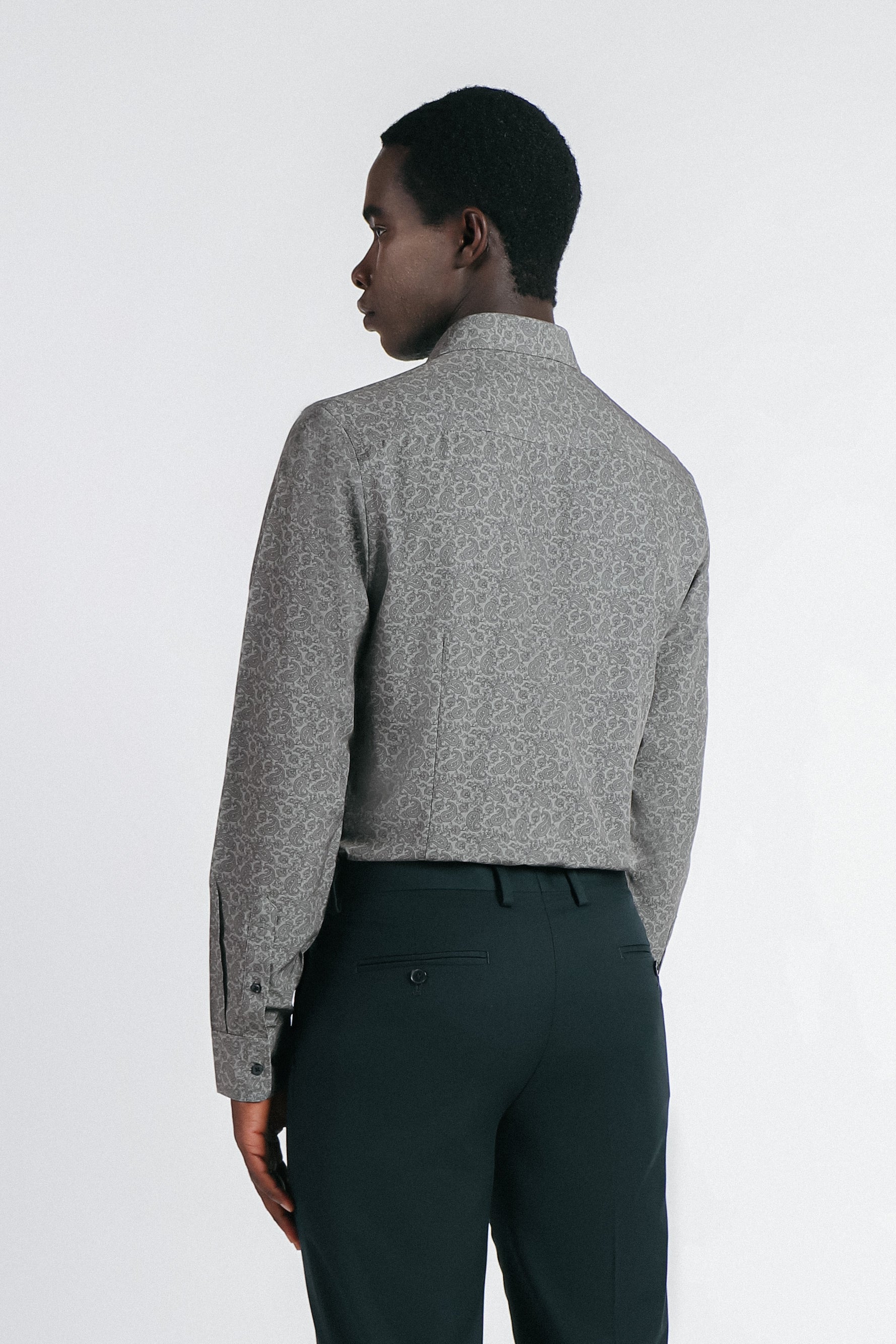 CAMICIA STRETCH STAMPATA F-BEIGE