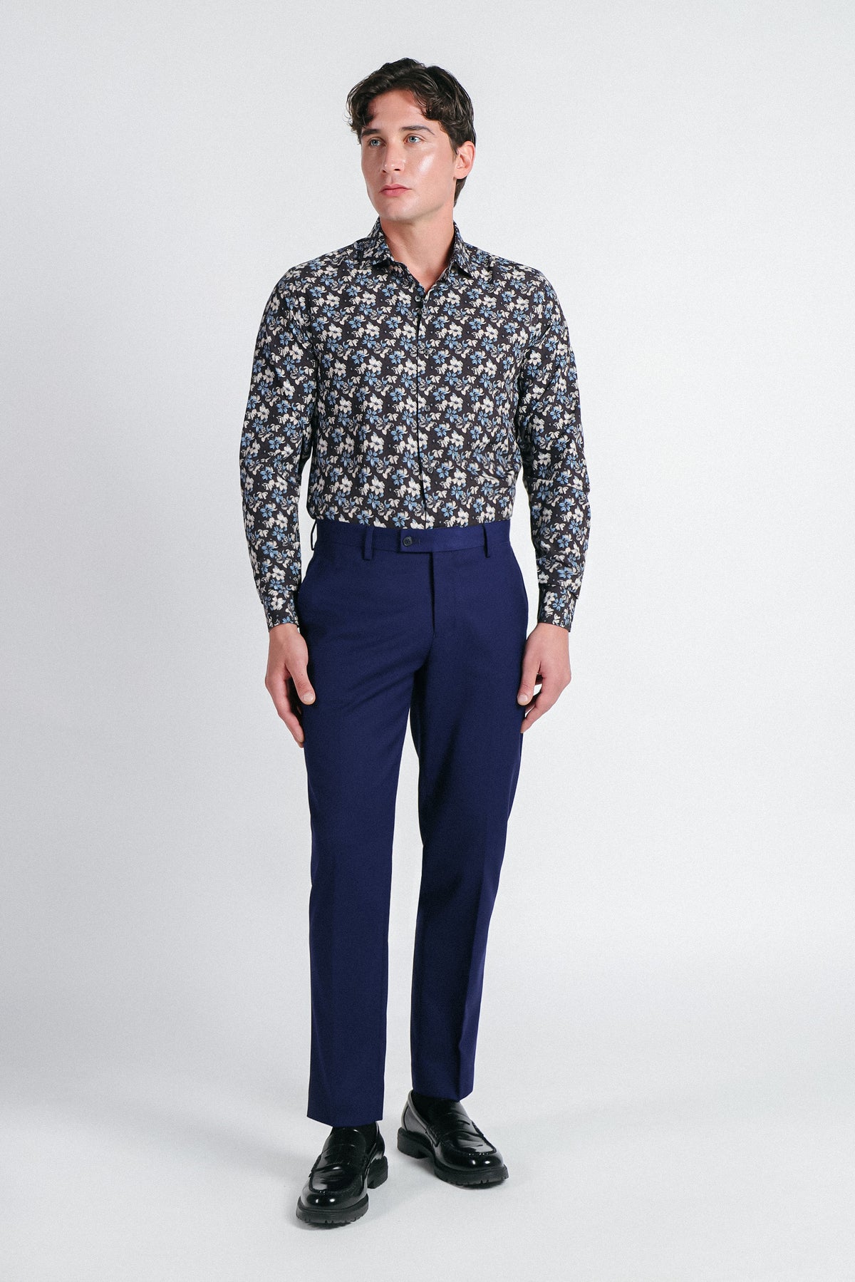 CAMICIA STRETCH STAMPATA F MORO