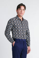 CAMICIA STRETCH STAMPATA F MORO