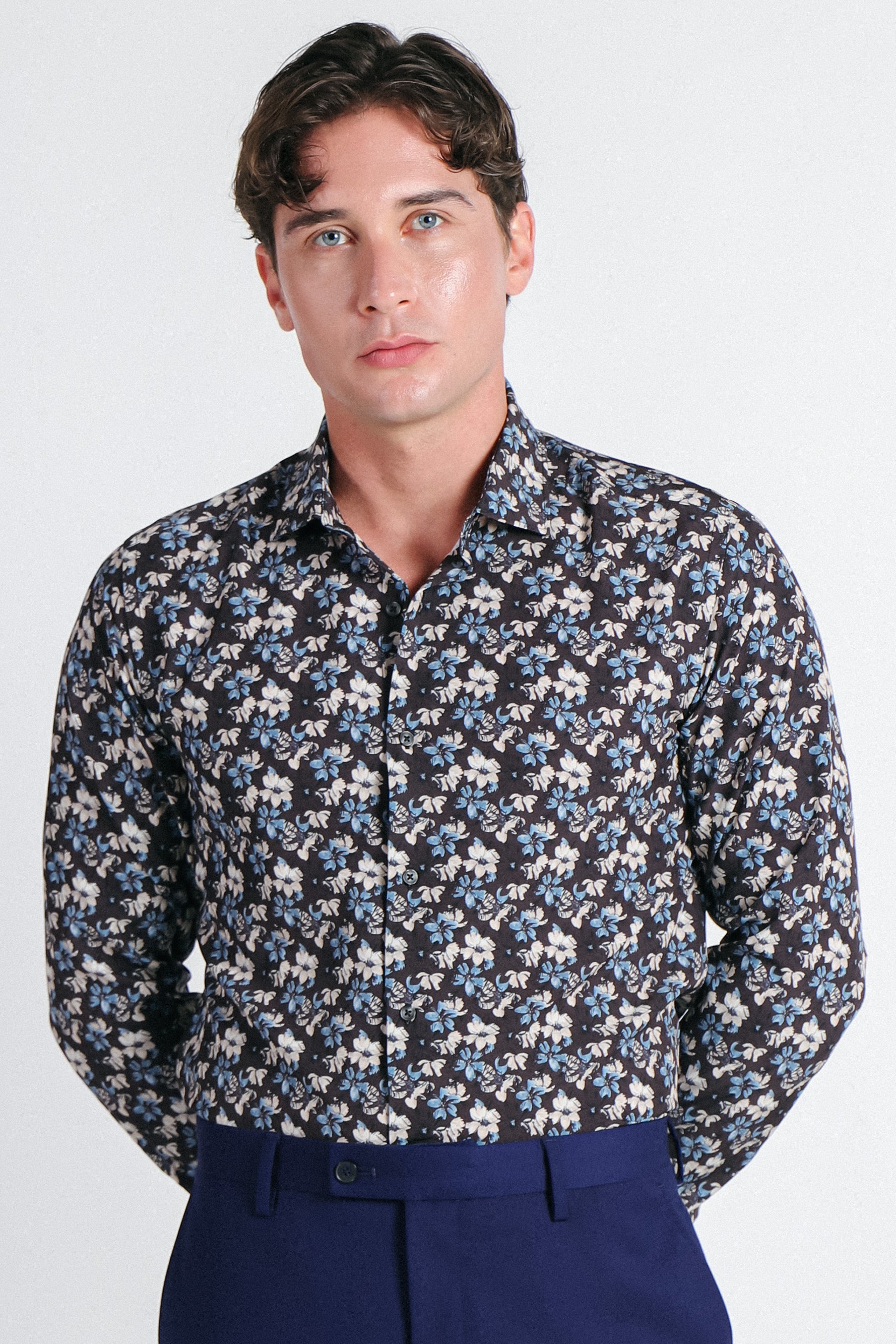 CAMICIA STRETCH STAMPATA F MORO