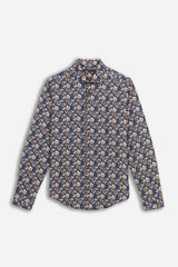 CAMICIA FANTASIA STRETCH BLU