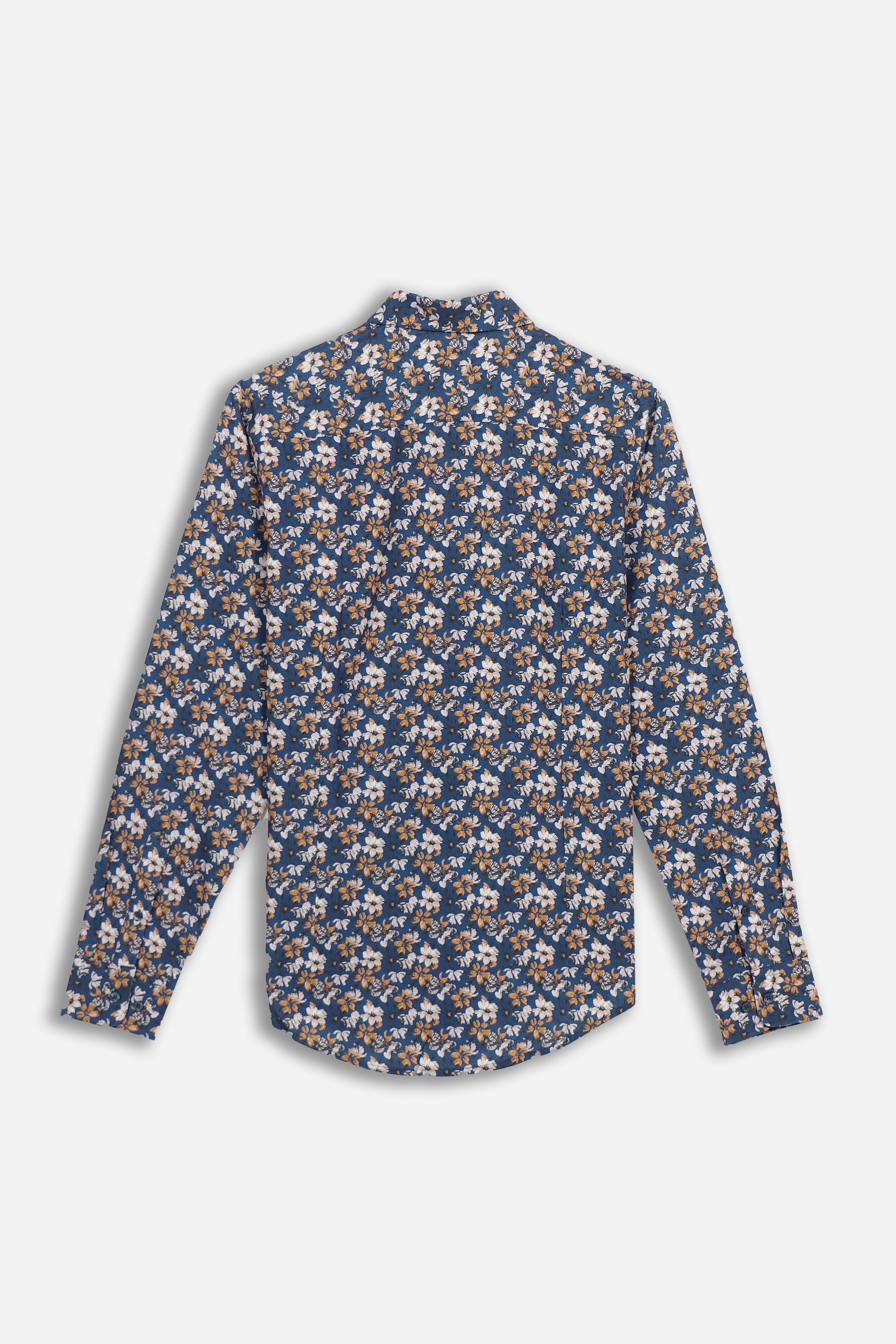 CAMICIA FANTASIA STRETCH BLU