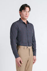 CAMICIA STRETCH STAMPATA F NERO