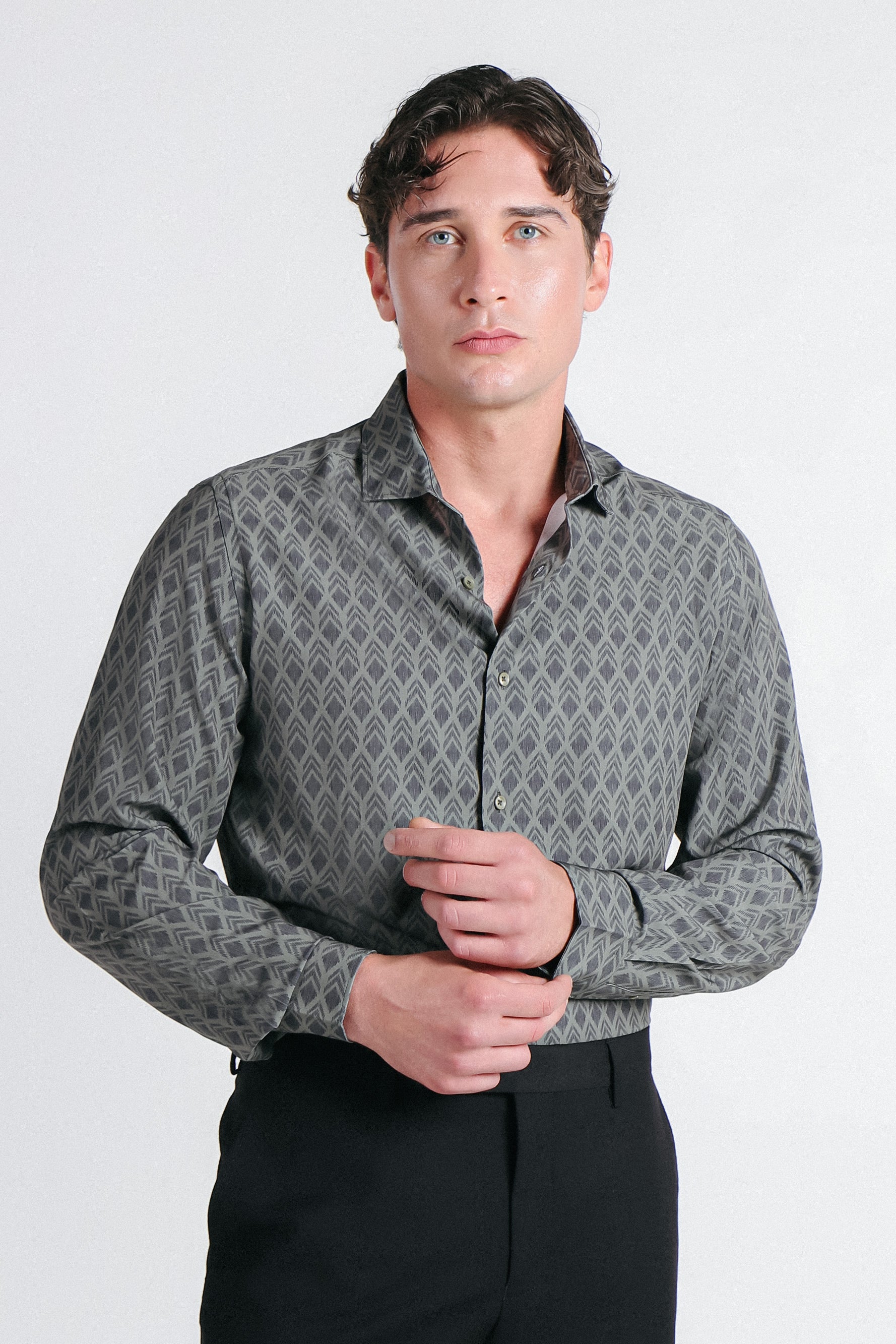 CAMICIA STRETCH STAMPATA F V.MILITARE
