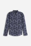CAMICIA STRETCH FANTASIA F BLU 