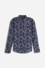 CAMICIA STRETCH FANTASIA F BLU