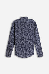 CAMICIA STRETCH FANTASIA F BLU