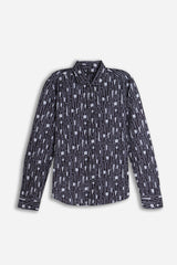 CAMICIA STRETCH FANTASIA F NERO