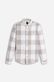 CAMICIA A QUADRI FLANELLA F-BEIGE 