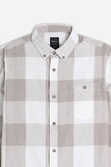 CAMICIA A QUADRI FLANELLA F-BEIGE 