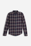 CAMICIA A QUADRI FLANELLA F BLU
