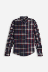 CAMICIA A QUADRI FLANELLA F BLU