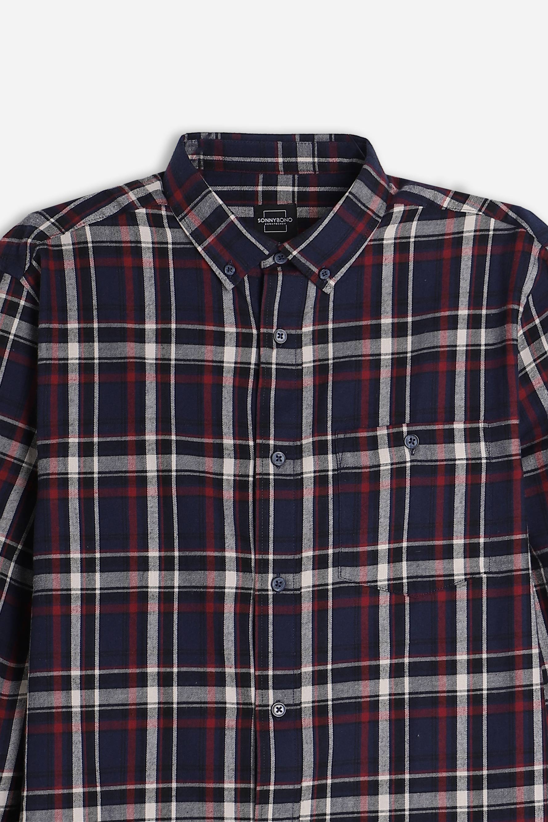 CAMICIA A QUADRI FLANELLA F BLU
