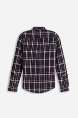 CAMICIA A QUADRI FLANELLA F BLU