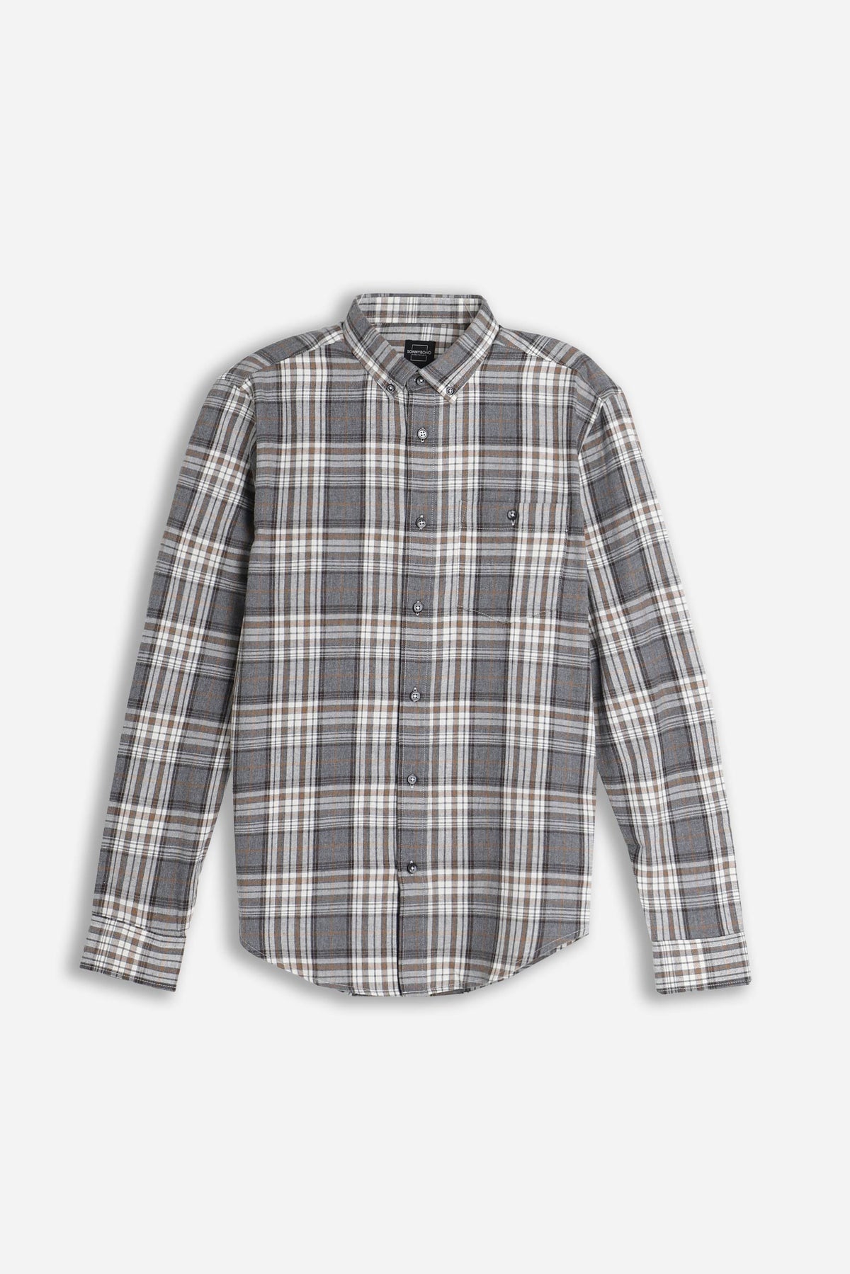 CAMICIA A QUADRI FLANELLA F GRIGIO