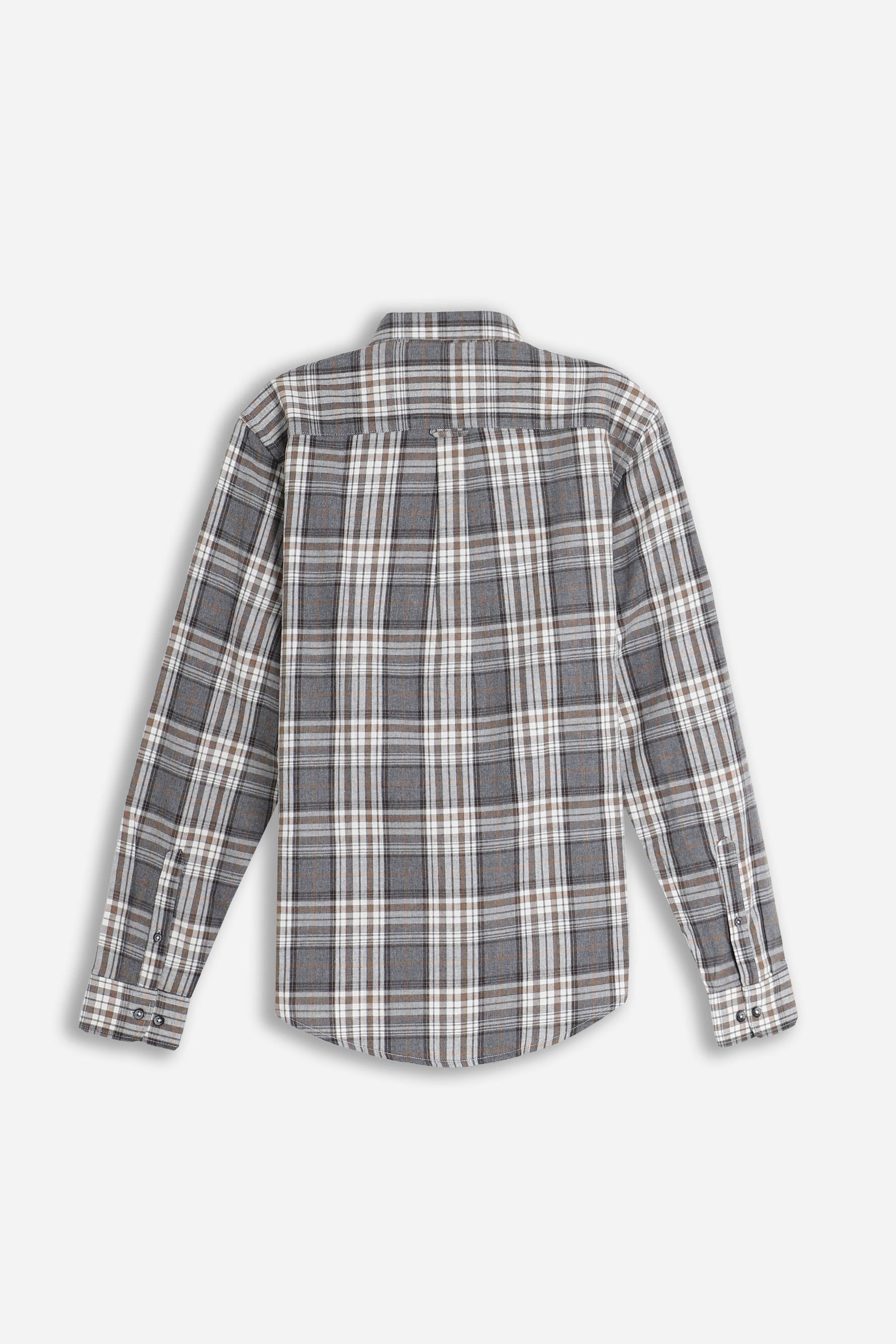 CAMICIA A QUADRI FLANELLA F GRIGIO