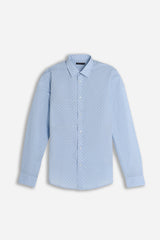 CAMICIA CON STAMPA MICROFANTASIA F CELESTE
