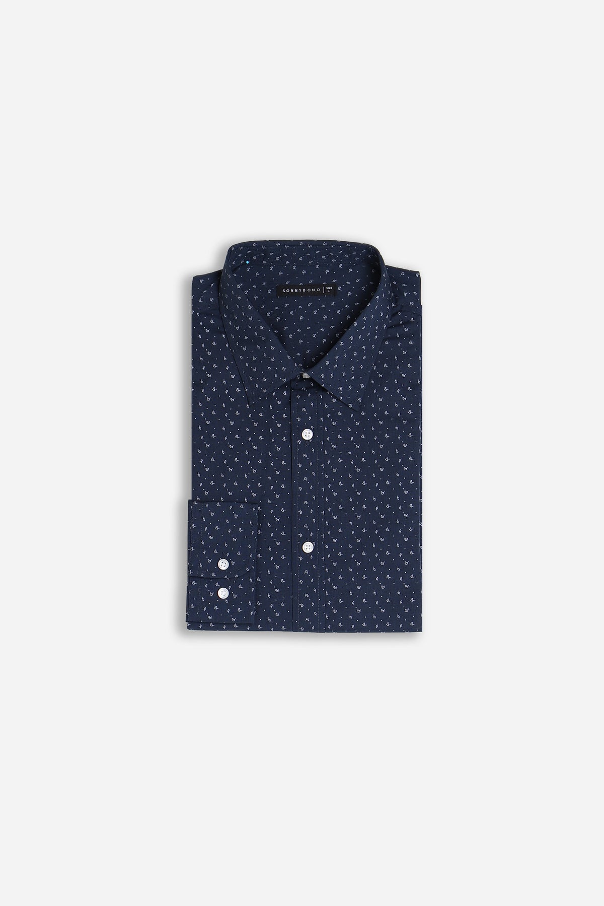 CAMICIA CON STAMPA MICROFANTASIA F BLU