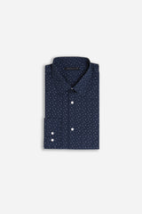 CAMICIA CON STAMPA MICROFANTASIA F BLU