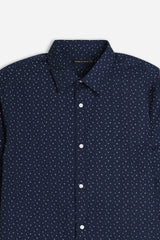 CAMICIA CON STAMPA MICROFANTASIA F BLU