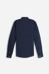 CAMICIA CON STAMPA MICROFANTASIA F BLU