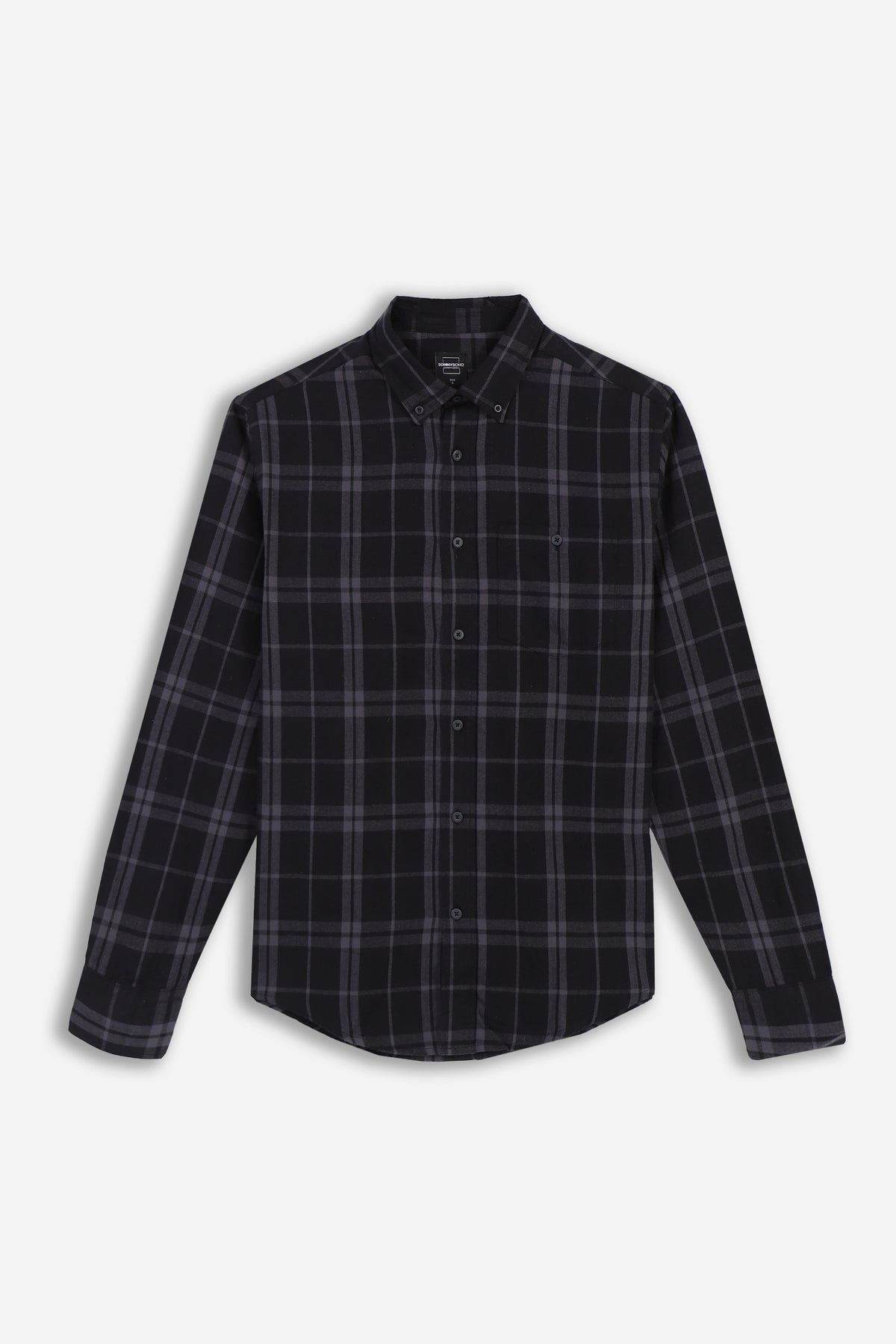 CAMICIA A QUADRI FLANELLA NERO