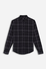 CAMICIA A QUADRI FLANELLA NERO