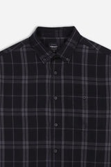 CAMICIA A QUADRI FLANELLA NERO