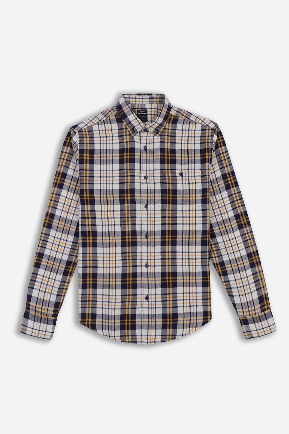 CAMICIA A QUADRI FLANELLA  OCRA