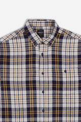 CAMICIA A QUADRI FLANELLA  OCRA